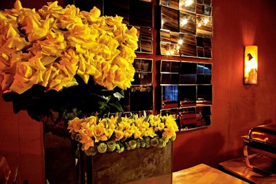 Roses and daffodils brightened the party space.
