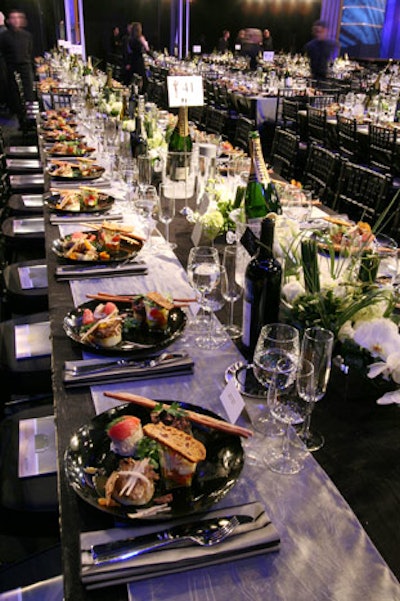 About 1,200 guests sat for dinner during the awards program at tables as long as 20 feet.