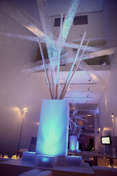The 'Dry Ice' theme inspired Heffernan Morgan's modern decor in the dinner area.