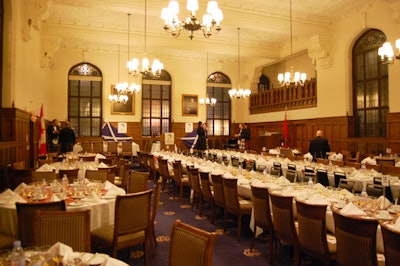 Images of Robert Burns and the Scottish flag dressed the stage at the Albany Club.