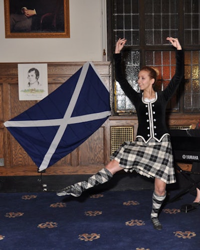 A highland dancer performed for guests while tenor Peter McCutcheon sang.