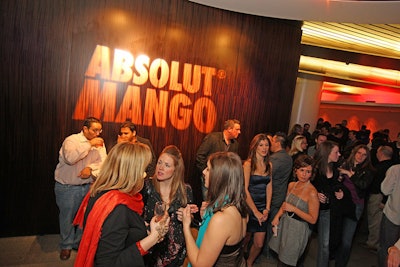 Orange Asolut gobos illuminated the walls of the hotel's fourth floor.