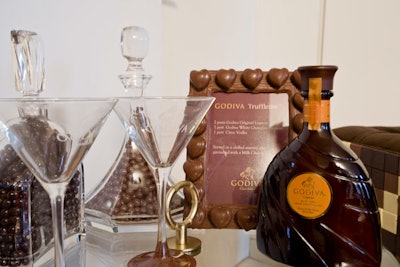 In addition to vast quantities of chocolate, Godiva also showcases other products.