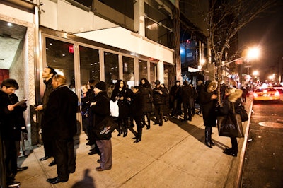 With the promise of a free pair of shoes for the first 150 to arrive, guests started lining up early.