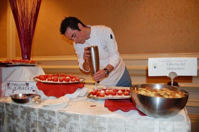 Pastry chefs made the delicate desserts on site.