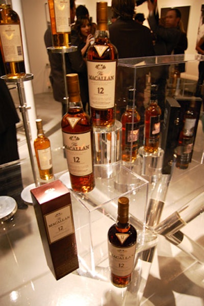The Macallan bottles were on display, including those packaged with Rankin's original Polaroids.