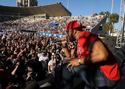 LL Cool J was the Beach Bowl's post-game entertainment, performing for a crowd of nearly 7,200—the event's largest turnout to date.