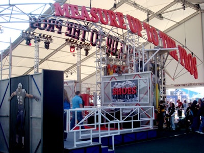 Inside the Wilson Football Factory tent, attendees could compare their strength, weight, muscle size, football grip, and more to that of pro athletes at the 10-plus measuring stations.