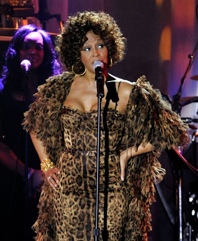 The Recording Academy's party with Clive Davis drew a high celebrity quotient, including Whitney Houston.