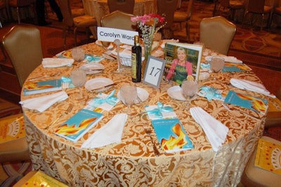 At each dinner table, programs and menus mirrored the organization's official color, teal.