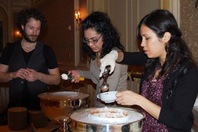 Chefs from Dolcezza Gelato hand-dipped ice cream for the 300 guests.
