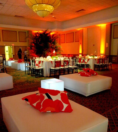 Karla Dascal divided the Treetop ballroom into separate dining and dog-friendly lounge areas.