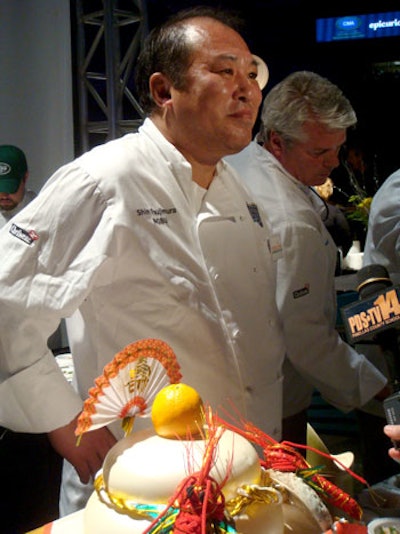 Notable chefs like Shin Tsujimura of New York's Nobu restaurant participated in Taste of the NFL, accompanied by an NFL player from their city's team.