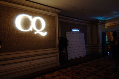 A projected CQ logo pointed guests in the direction of the ballroom.