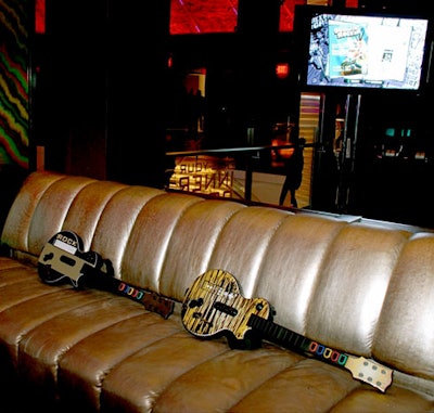 Guitar Hero stations, complete with branded 373 Rock guitars, were set up in the club's skyboxes overlooking the main floor.
