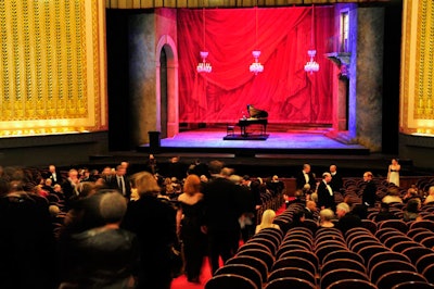 After the cocktail reception, guests took in a cabaret-style performance from Lyric singers inside the theater.