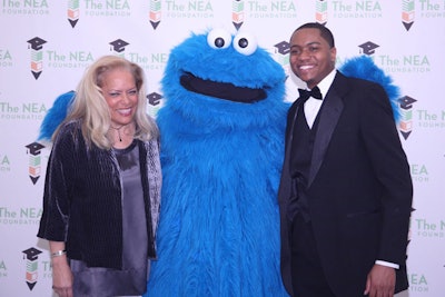N.E.A. board members and V.I.P. guests met Cookie Monster and Elmo for photo ops before dinner.