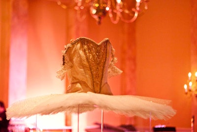 A gold tutu added to the decor in the silent auction room.