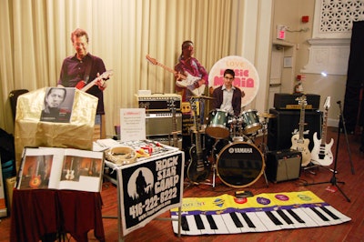 Children could play guitars and tambourines at a rock 'n' roll petting zoo.