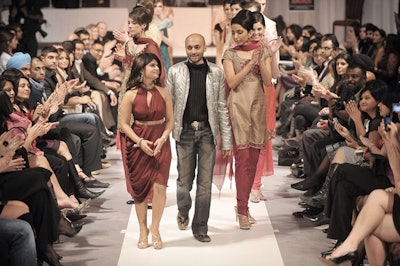 The Indian design house Prriya & Chintan presented a 15-minute fashion show.
