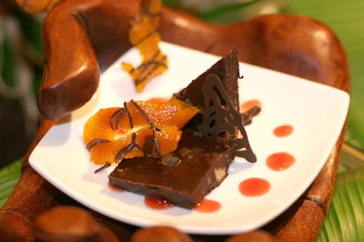 Pati Hordyk of Mai Oui Gourmet Catering created a chocolate pate with fruit infusions as one of her desserts for the competition.