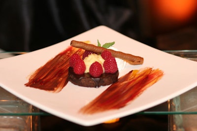 Chef Morey Anderson of TPC Sawgrass served chocolate cake with Chambord and raspberries.