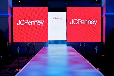 Large L.E.D. video screens displayed animated graphics, J.C. Penney's new ad campaign, and montages of each designer's collection.