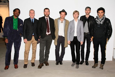 The finalists for the Best New Menswear Designers in America competition—André Benjamin for Benjamin Bixby, Robert Geller, Alex Carleton for Rogues Gallery, David Mulen for Save Khaki, Sam Shipley and Jeff Halmos for Shipley & Halmos, and Yigal Azrouël—were all present at GQ's event.