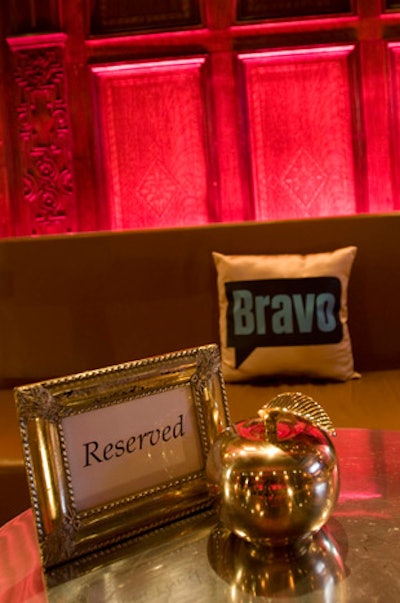 Precision fashioned the golden apple centerpieces, which each weighed several pounds.