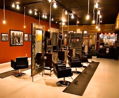 At the Lincoln Park location of Halo for Men, staffers can provide nine haircuts at a time.