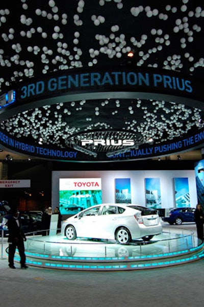 Toyota's third-generation Prius was one of many new hybrid cars on display.