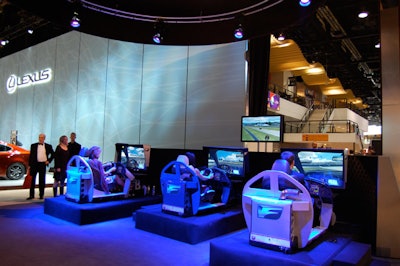 Lexus's display involved racing games, which took place in a temporary lounge dubbed 'the ISF Experience.'