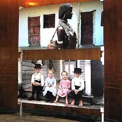 Blowups of pictures from the book decorated the store's second floor.