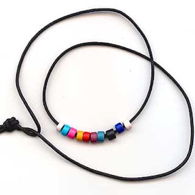 Guests received beaded necklaces from Casablanca Promotions as they entered the party.