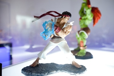 A figurine of character Ryu was on display.