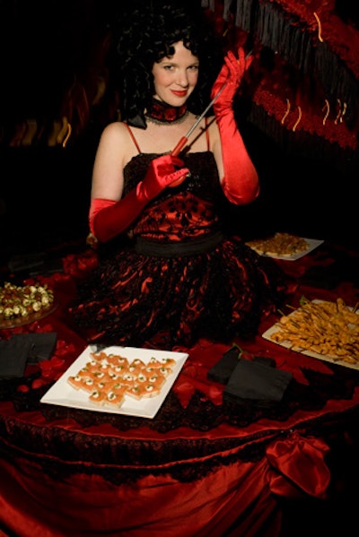 Yet another Redmoon performer served appetizers from a rotating lazy Susan that encircled her skirt.