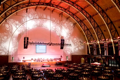 The bulk of the evening's program took place in the grand ballroom, where Frost illuminated the stage with patterned lights.