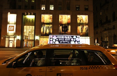 Another aspect of the campaign includes illuminated ads atop taxis.