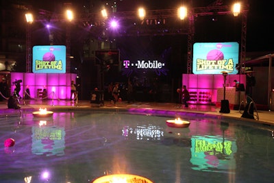 At the event, T-Mobile promoted its Shot of a Lifetime national sweepstakes, where the winning contestant gets the chance to play horse with Dwyane Wade during the Eastern Conference NBA Finals halftime and to win $50,000.
