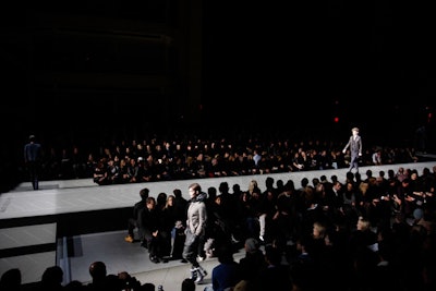 Held at the Hammerstein Ballroom, the G-Star show had more than 40 models walk down two parallel runways.