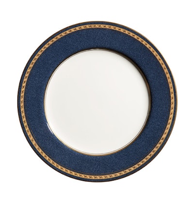 Imperial blue lapis with gold rim, $2.25, from Classic Party Rentals Chicago