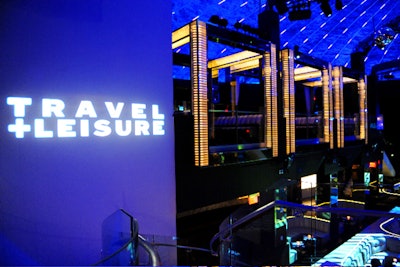 Travel & Leisure gobos dotted the cavernous space.