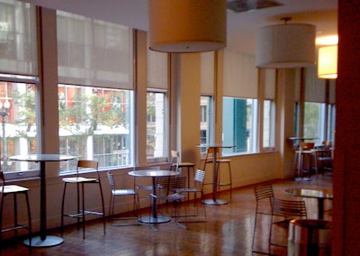 A café at the Gene Siskel Film Center can seat about 95.