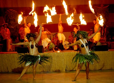 Hula and fire dancers from Polynesian Proud Productions performed a Polynesian-style review.