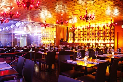Warm lighting in Boca's dining room evoked the Conga Room's Latin flavor.