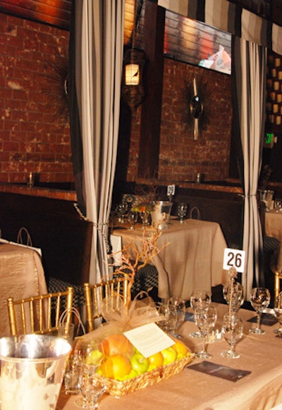 Champagne-colored linens decked the already-opulent Abbey for AIDS Project Los Angeles's smaller party.