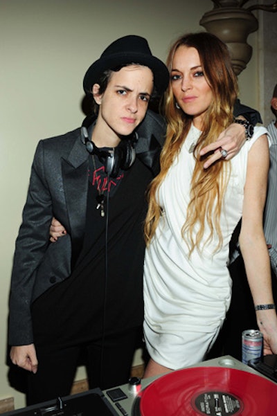 DJ Samantha Ronson spun for the crowd at Mercedes-Benz's party.