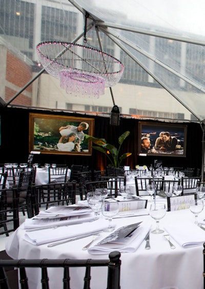 The Oscars telecast showed on 16 plasma screens at Mr. Chow for the Night to Make a Difference viewing dinner.