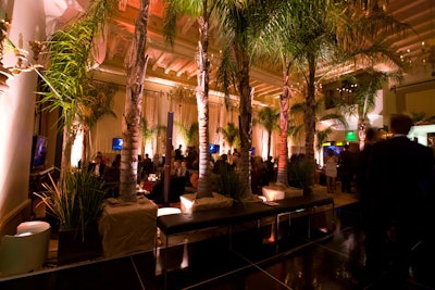 Bronson van Wyck produced Mercedes-Benz's bash at the Montage, where palm trees towered in the ballroom.