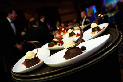 Mariott Wardman Park catered the sit-down dinner, including a dessert of chocolate lava cake.